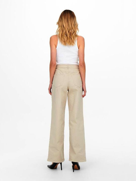 Camille-Milly High Waist Women's Jean Trousers in Regular Fit Silver Lining