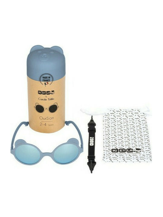 KiETLA Ourson Unbreakable Baby Sunglasses with Silver Blue Mirror Lens for 0-1 Year