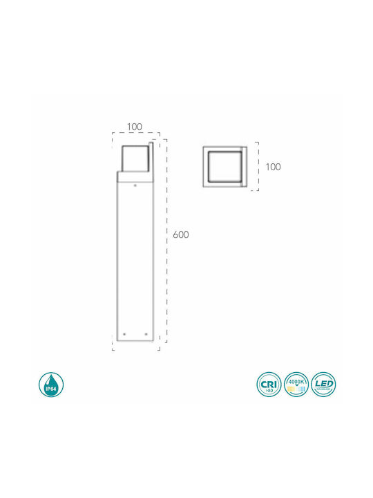 Fan Europe Outdoor Floor Lamp Small Post LED 10W with Natural White Light IP54 White