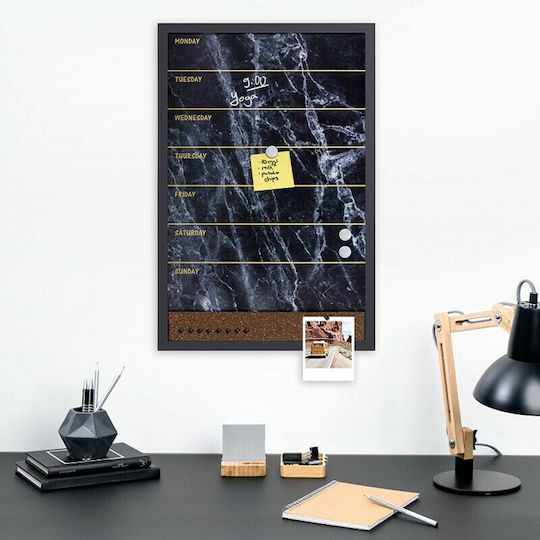 Navaris Panou Magnet Black Marble Săptămânal Program 60x40cm