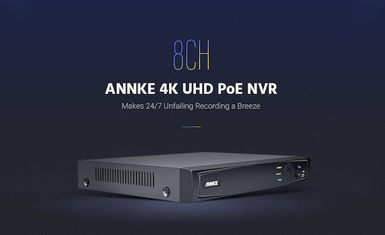 Annke N48PAW Înregistrare video NVR 8 canale cu rezoluție 4K