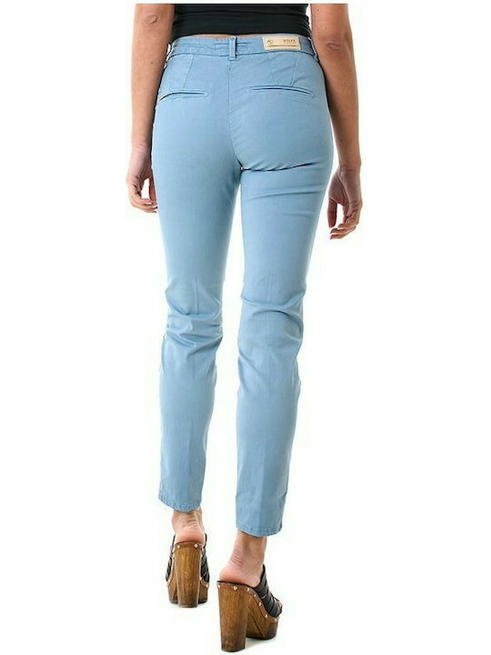 Staff Patrizia Damen Baumwolle Hose in Schlanker Passform Blau