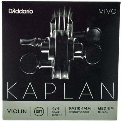 Daddario Single Synthetic Core Strings 4pcs for Violin 4/4 Kaplan Vivo Violin Medium