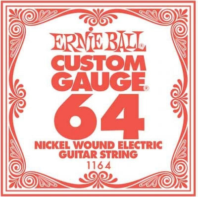 Ernie Ball Single Nickel Wound Strings 3pcs for Electric Guitar Custom Gauge .064"