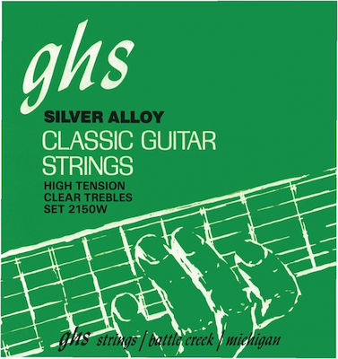 GHS Strings Set of Silver Plated Strings for Classic Guitar Tie End Regular Classics Silver Copper Basses 28 - 43"