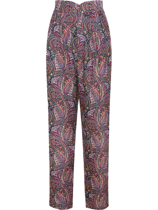 Martina Women's Fabric Trousers Burgundy