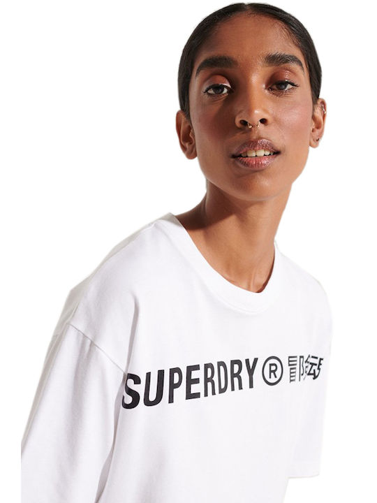 Superdry Corporate Logo Foil Damen T-shirt Weiß