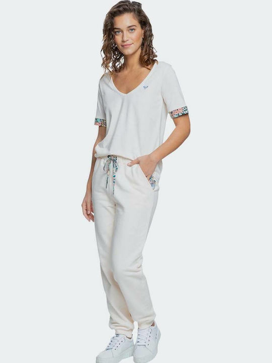 Marine Bloom Sweatpants Jogger White
