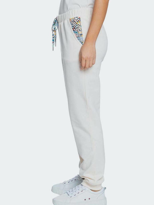 Marine Bloom Sweatpants Jogger White