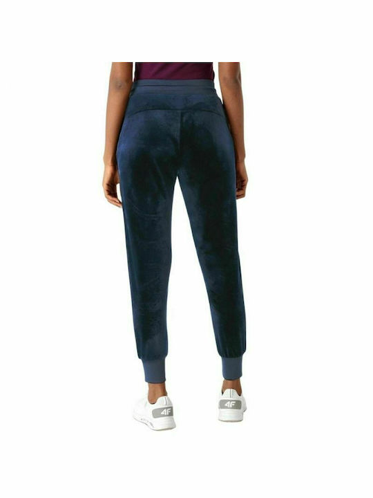 4F Women's Jogger Sweatpants Navy Blue Velvet