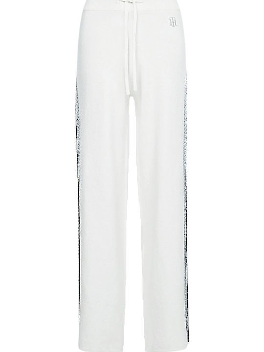 High Waist Sweatpants Wide White