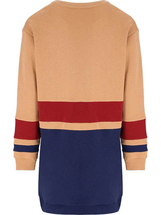 Carmine Sweatshirt Dress Mini Athletic Dress Long Sleeve Beige