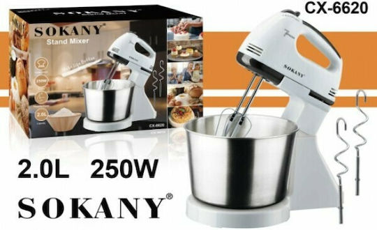 Sokany CX-6620 Mixer with Inox Container 2lt 250W White