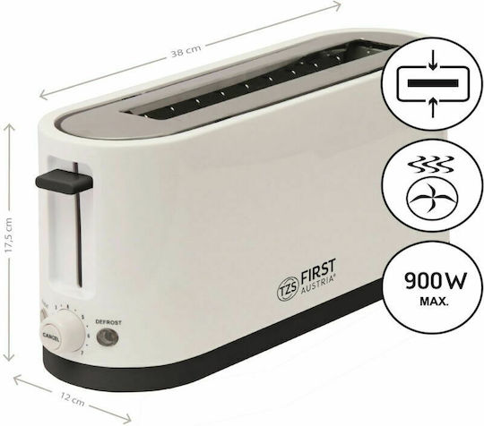 First Austria Тостер 1 слот 900W Бял