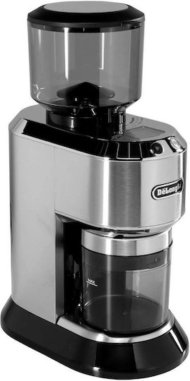 De'Longhi Електрически Кафемелачка 150W с капацитет за кафе на зърна 350гр и 18 нива на смилане Сребрист