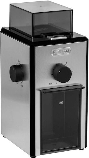 De'Longhi Electric Coffee Grinder 110W for 120gr Beans and 16 Grind Levels Silver