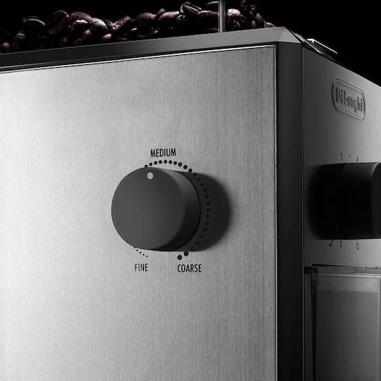 De'Longhi Electric Coffee Grinder 110W for 120gr Beans and 16 Grind Levels Silver