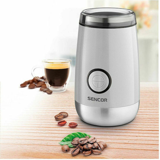 Sencor Ηλεκτρικός Μύλος Καφέ 150W με Χωρητικότητα 60gr Λευκός
