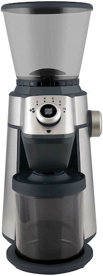 Sencor Elektrischer Kaffeemühle 150W mit einer Kapazität von 350gr und 10 Mahlstufen Silber