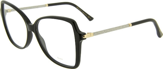 Jimmy Choo Damen Brillengestell mit Schmetterling Schwarz JC321 807