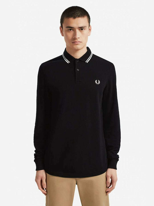 Men's Long Sleeve Polo Blouse Black