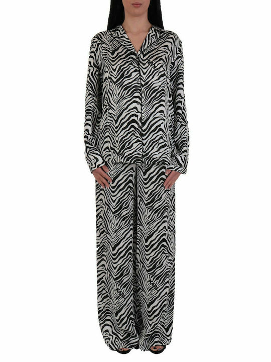 Damen Hochbund Leopard Weiß Pantaloona