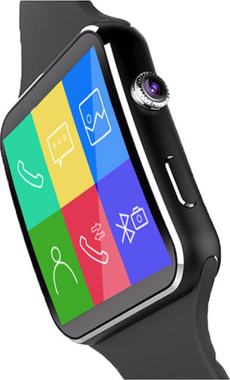 X6 45mm Smartwatch με SIM (Μαύρο)