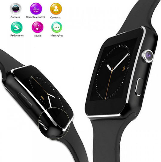 X6 45mm Smartwatch με SIM (Μαύρο)