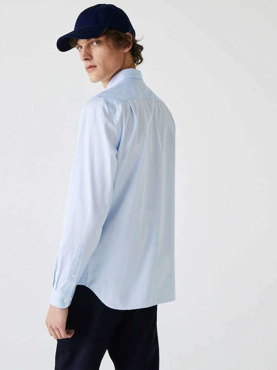 Lacoste Памучно Риза Светлосин