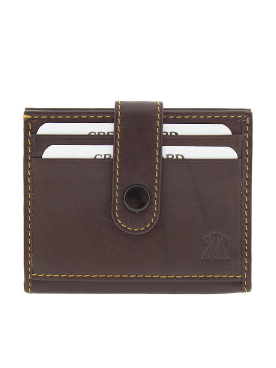 Δερμάτινο Ανδρικό Πορτοφόλι Καρτών με RFID Καφέ