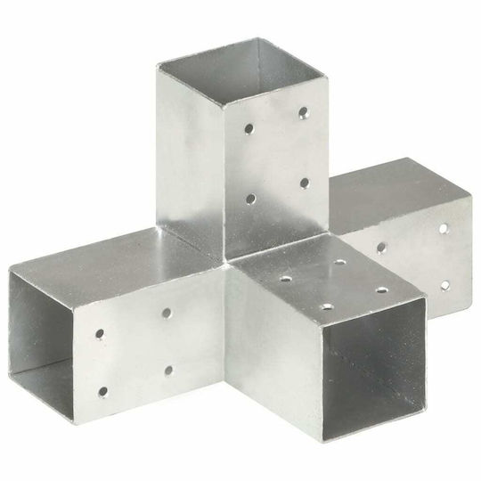 vidaXL Adaptor pentru Pergolă Galvanizat 7.1x7.1cm 4buc Figura X