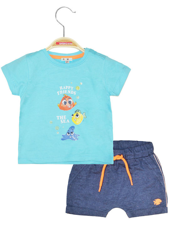 Energiers Kids Set with Shorts Summer 2pcs Light Blue