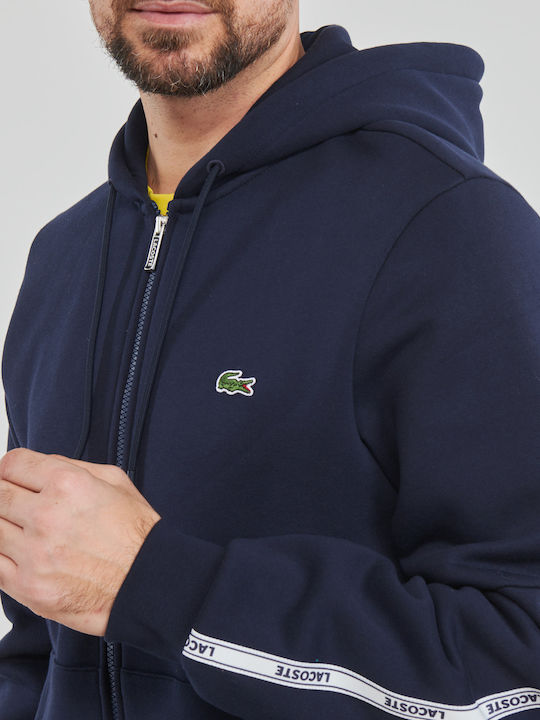 Herren Sweatshirt Jacke mit Kapuze und Taschen Marineblau