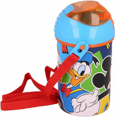 Stor Mickey Kinder Trinkflasche Mickey Kunststoff mit Strohhalm 450ml