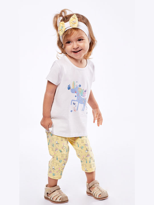 Εβίτα Kids Set with Leggings Summer 2pcs White