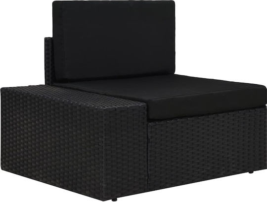 Set Cameră De Zi Pentru Exterior 3 Piese Negru Cu Perne