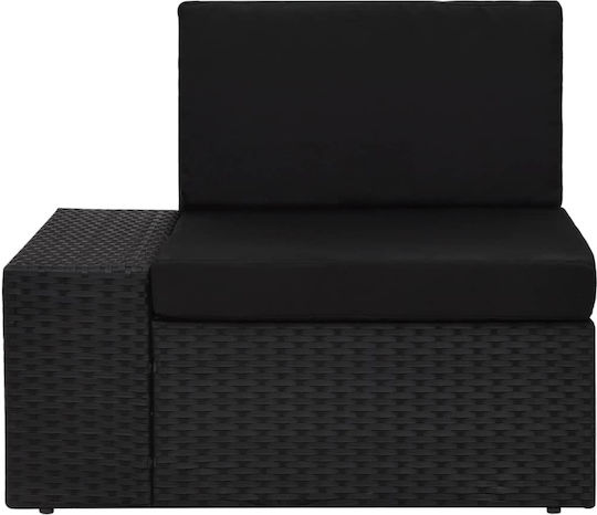 Set Cameră De Zi Pentru Exterior 3 Piese Negru Cu Perne
