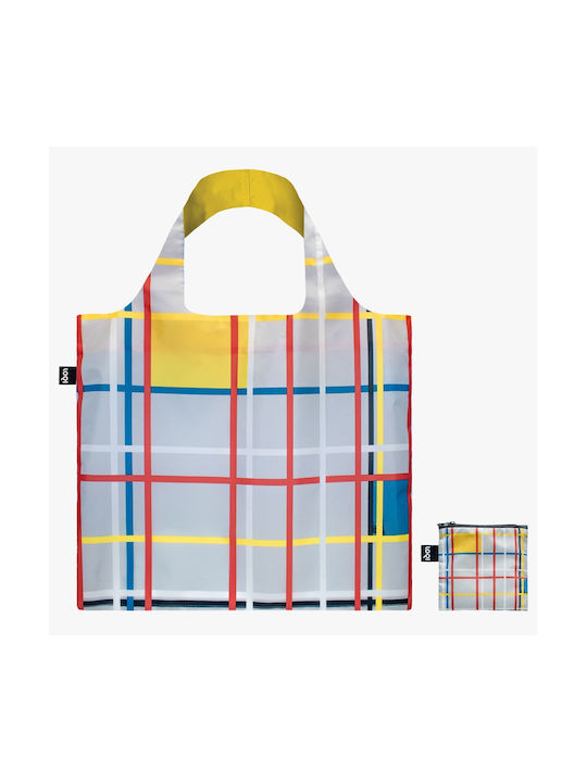 Loqi Recycled Piet Mondrian - New York City 3 Платнена Чанта за Пазаруване в Сив цвят