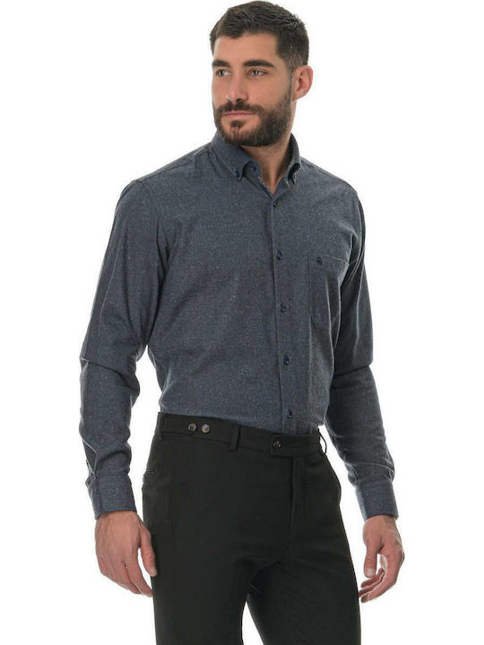 03 Long-sleeved Flannel Shirt Gray
