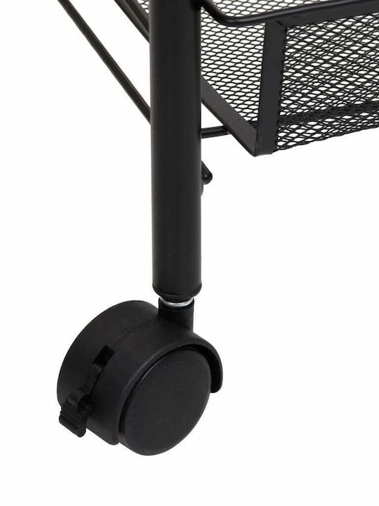 vidaXL Metallic Kitchen Trolley 5 Tiers Black 46x26x105cm