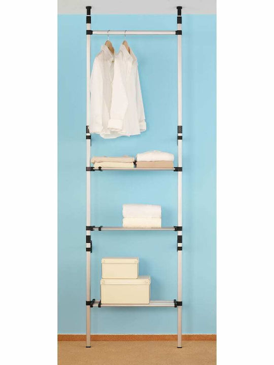 vidaXL Floor Garment Rack made of Metal Silver 300cm