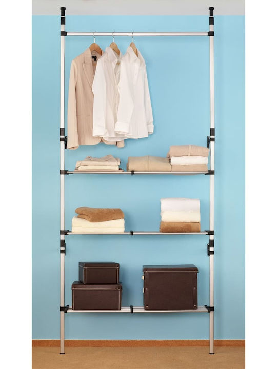 vidaXL Floor Garment Rack made of Metal Silver 300cm