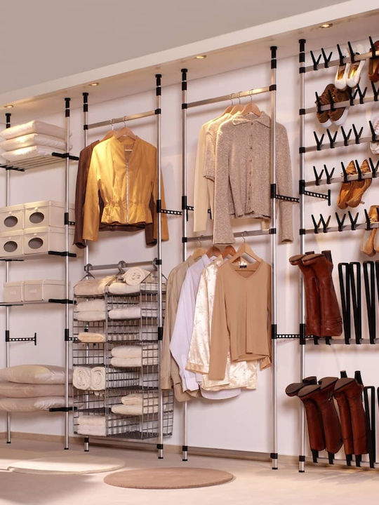 vidaXL Floor Garment Rack made of Metal Silver 300cm