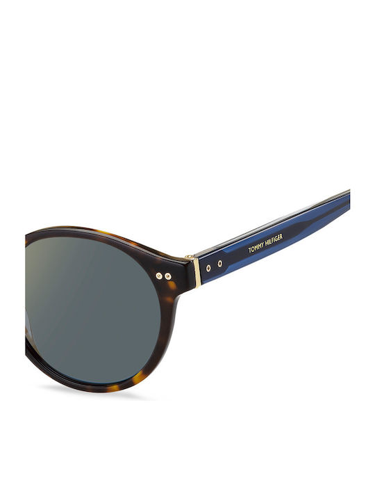 Tommy Hilfiger Men's Sunglasses with Brown Tartaruga Plastic Frame and Gold Mirror Lens TH1795/S 086/K1