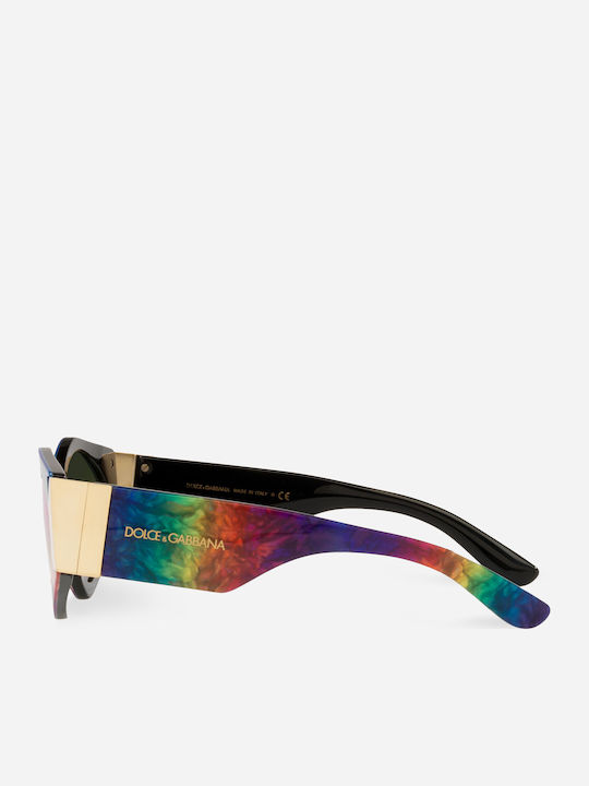 Dolce & Gabbana Women's Sunglasses with Multicolour Plastic Frame and Purple Mirror Lens DG4396 3327/P1