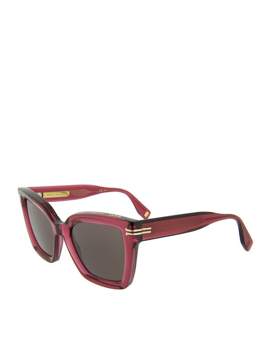Marc Jacobs Sunglasses Burgundy with Acetate Frame & Brown Lens