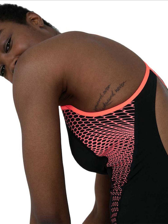 Fit Laneback Athletic One-Piece Swimsuit Black