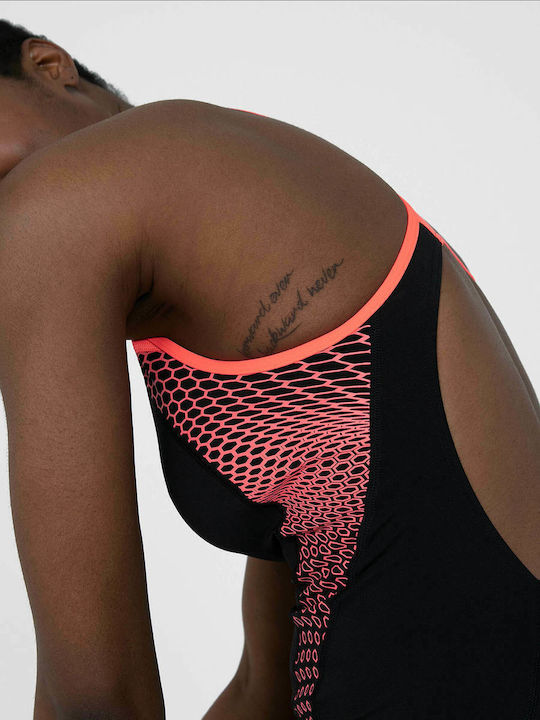 Fit Laneback Athletic One-Piece Swimsuit Black
