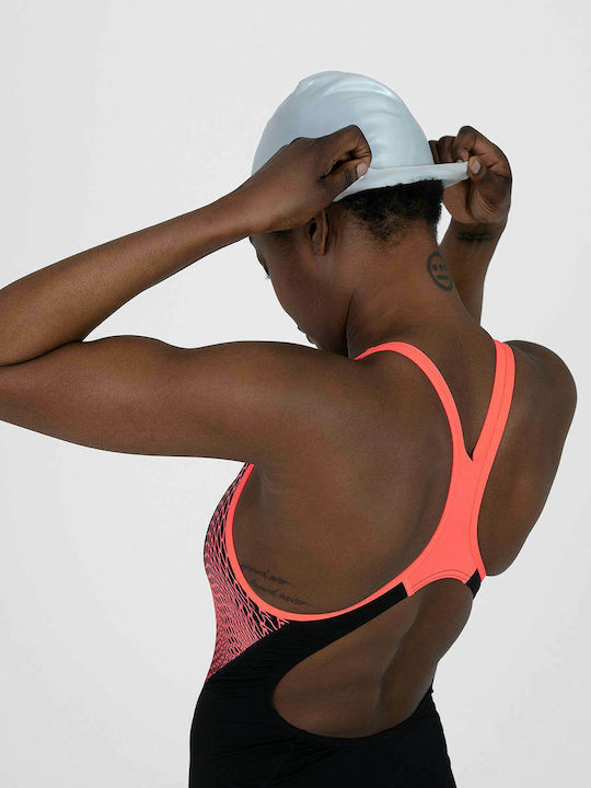 Fit Laneback Athletic One-Piece Swimsuit Black