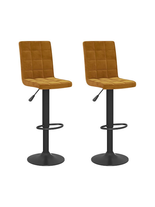 Stool Bar with Back & Adjustable Height Coffee 2pcs 40x52x102.5-124.5cm